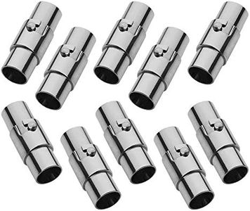 REKYO 10PCS Fibbia in pelle fine Cap/magnetica con chiusura con meccanismo di bloccaggio corda in pelle Bracciale(Nero) (5mm)