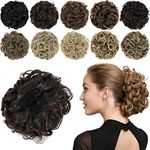 Chignon Hairpiece Curly Bun Extensions Scrunchie Updo Hair Pieces Synthetic Combs in Messy Bun Hair Piece for Women