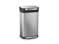 Joseph Joseph Intelligent Waste Titan Trash Compactor Kitchen Bin with Odour Filter, Holds Up to 90L After Compaction, Stainless Steel, 30L