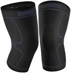 CAMBIVO Compression Knee Braces for Men and Women,2 Pack Knee Support Sleeve for Running, Hiking, Basketball, Sports, Workout, ACL,Arthritis,Joint Pain Relief(Black Gray, Large)