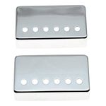 Dopro Set of 2 Humbucker Guitar Pickup Cover Brass Humbucker Pickup Covers 50mm/52mm Pole Spacing Fits most Epiphone Les Paul Chrome