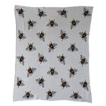 Creative Co-Op Cotton Knit Baby Blanket with Bees, Multicolor Throws, 40" L x 32" W x 0" H