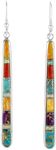 Turquoise Earrings in Sterling Silver & Genuine Gemstones (2.5" Long) (Multi-C00)
