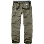 mosingle Walking Hiking Trousers Mens, Safari Zip Off Lightweight Quick Dry Convertible Travel Fishing Cargo Breathable Outdoor Pants