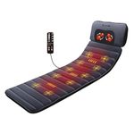 COMFIER Massager Mat with Heat, Movable Shiatsu Neck Massage Pillow,Full Body Massage Pad with 4 Heating Pad & 10 Vibration Motors,Neck Shoulder Back Massager,Gifts for Dad Mom