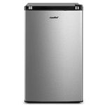 COMFEE' CRM44S3AST Compact Refrigerator Cubic Feet Single Door Mini 3 Removal Glass Shelves, Energy Saving, Small Fridge for Bedroom Office Garage Dorm, 4.4 Cuft, Silver