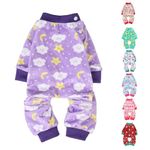 BEAUTYZOO Dog Pajamas for Small to Large Dogs, Soft Fleece Pet Sweater Clothes Warm Puppy Onesie Outfits for Doggie Winter Christmas - Collar Adjustable Dog Pjs Jammies, Purple S