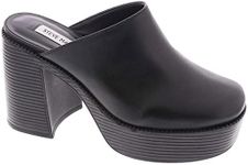 Steve Madden Bowe Clog, Black Leather, 9.5 US