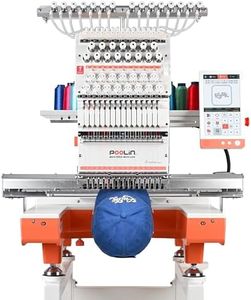 Poolin EOX 15-Needle Commercial Embroidery Machine,20" x 14" Large Embroidery Area,9" Touchscreen with InStitch OS4, Includes Stand and Embroidery Supplies for Small Business