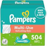 Pampers Baby Wipes Multi-Use Refreshing Rain 9X Pop-Top Packs 504 Count