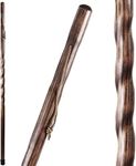 Brazos 55" Twisted Trail Blazer Handcrafted Walking Stick, Brown, Made in The USA