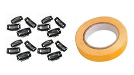 Kabello Double Sided Hair Tape With 12 Pcs Hair Wig Clips For Extension/Patch 6.5 Meter Long