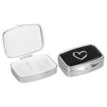 kwmobile Small Pill Box Set 2in1-2X Stainless Steel and Plastic Pill Organizer - Protective Case with 2 Compartments - Boxes for Medicines and Pills