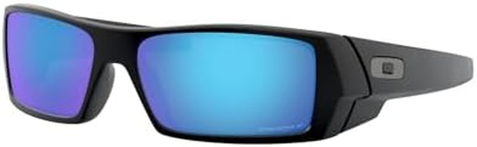 Oakley Men's OO9014 Gascan Rectangular Sunglasses, Matte Black/Prizm Sapphire Iridium Polarized, 60 mm
