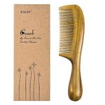 EQLEF Green Sandalwood Comb, Anti Static Wooden Comb Hair Comb with Rounded Handle for Curly or Straight Hair