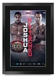 HWC Trading Joshua Klitschko Fight Anthony Joshua vs. Wladimir Klitschko Gifts Printed Signed Autograph Picture for Boxing Memorabilia Fans - A3 Framed