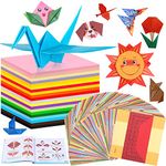 716 Sheet Origami Kit for Kids 5-12 Years 216 Sheets Double Sided Vivid Origami Paper and 500 Sheets Practice Papers Animals Pattern Children Craft Paper with Instructional Origami Book for Boys Girls