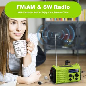 Solar Hand Crank Emergency Radio – Green Portable Weather Alert