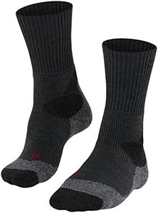 FALKE Mens TK4 Hiking Socks, Merino Wool, Grey (Asphalt Melange 3180), US 12.5-13.5 (EU 46-48 Ι UK 11-12.5), 1 Pair