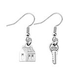 bobauna Realtor House Key Asymmetrical Dangle Drop Earrings Real Estate Agents Jewelry Gift For Home Seller Realtor (realtor earrings)