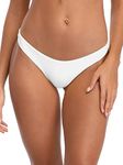 RELLECIGA Women's White Cheeky Brazilian Cut Bikini Bottom Size Medium