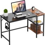 HOMIDEC Office Desk, Computer Desk With Bookshelf PC Study Writing Desk for Home Working with Storage Shelves, Desk Workstation for Home Office Bedroom, 120x50x75cm