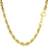 Jewelry Affairs 14K Yellow Gold Filled Solid Rope Chain Necklace, 6.0mm Wide