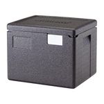 Cambro Cam GoBox® Black Plastic Top Loading Half Pan Carrier - 15 2/5"L x 13"W x 12 2/5"H