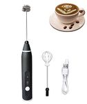 USB Rechargeable Milk Frother Handheld Multi-functional Electric Foam Maker with 2 Stainless Whisks,Handheld Frother Mini 3-Speed Adjustable Mini Milk Foamer for Blending Bulletproof Coffee,Cappuccino