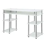 Convenience Concepts Designs2Go No Tools Student Shelves Desk, (L) 47.25 in. x (W) 15.75 in. x (H) 30 in, White