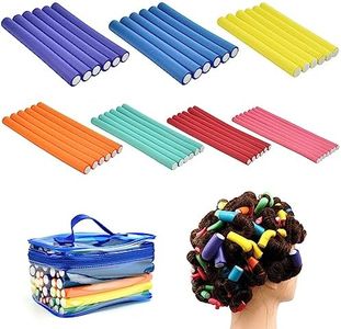 QINERSAW 42 PCS Bigoudis Flexible Cheveux Flexi Rods Cheveux en Mousse Bigoudis Twist Flex Bigoudis Magiques pour Cheveux Court Long, 18cm
