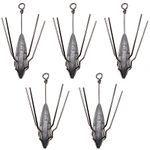 Lfemro 5 Pack Fishing Equipment Spider Sinker Long Tail Saltwater Surf Fishing Weight Lead Fishing Catfish Beach Casting Saltwater Fishing Silver Grey (5 Pack - 3 oz)