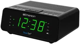 Emerson SmartSet Dual Alarm Clock Radio with AM/FM Radio, Dimmer, Sleep Timer and .9" LED Display, CKS1900