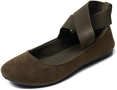 Alpine Swiss Peony Ballet Flats Shoes for Women | Elastic Ankle Strap Flats | Round Closed-Toe Shoes | Slip On Loafers | Padded for Comfort MS OLV 9