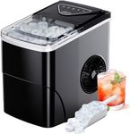 Silonn Ice Makers Countertop, 9 Cubes Ready in 6 Mins, 26lbs in 24Hrs, Self-Cleaning Ice Machine with Ice Scoop and Basket, 2 Sizes of Bullet Ice for Home Kitchen Office Bar Party