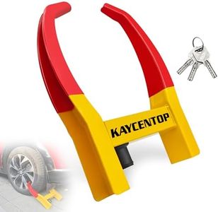 KAYCENTOP Wheel Lock, Tire Lock, Anti Theft Security Product, Max 14" Tire Width, Universal for Trailers SUV Boats Atvs Motorcycles Golf Cart