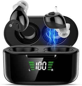 Premium 32-Channel Digital OTC Hearing Aids for Seniors & Adults - Invisible In-Ear Sound Amplifier with Rechargeable Charging Case,AI Noise Cancellation,for Mild to Moderate Hearing Loss,Auto On/Off