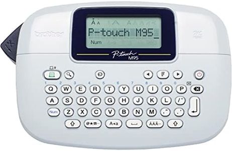 Brother P-Touch, PTM95, Monochrome, Handy Label Maker, 9 Type Styles, 8 Deco Mode Patterns, Navy Blue, Blue Gray