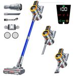 AOLOKO Cordless Vacuum Cleaner, 550W/45KPA 60Mins Runtime Vacuum Cleaners for Home with LED Display,Self-Standing Anti-Tangle Stick Vacuum Cleaner,1.5L Dust Cup Vacuum for Pet Hair/Carpet/Hard Floors