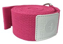 Yoga Strap - 6 feet / 8 feet Adjustable D-Ring Buckle Stretching Belt for Yoga, Pilates, Gym Exercise (Ceinture de Yoga) (Rose, 6)