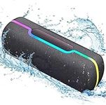 Bluetooth Speaker Wireless, Portable Speaker With RGB LED Light, Built-In Mic, 40W Enhanced Bass & Louder Volume, IPX7 Waterproof, Stereo Sound Speaker with Bluetooth 5.0 for Travel, Sport