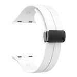 Meyaar Compatible with Apple Watch Straps 49mm 45mm 44mm 42mm for Women Men, Soft Silicone Magnetic Buckle Sport Bands for iWatch Series 9 8 7 6 5 SE/SE2 4 3 2 1 Ultra/Ultra 2 (White)