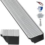 Zstar Gutter Guard 6 inch, 52 PCS 208 ft Total Length, Aluminum Leaf Filter Easy DIY Gutter Cover System, Protection Mill Finish, 0.157'' Hole Diameter, Gutter Guards Fits Any Roof or Gutter Type