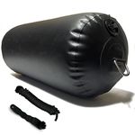 DSCRAFT Heavy-Duty Inflatable PVC Fenders Stationary Dock Boats Yacht Sailboats Black (24"x60")