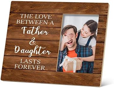 SRADMO The Love Between a Father and Daughter Lasts Forever Picture Frame,Father and Daughter 10×8 inch Wooden Tabletop Photo Frame for Birthday Father's Day,Memorial Dad Gifts from Daughter