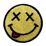 Smile Happy Face Patch Embroidered Badge Iron On Sew On Emblem