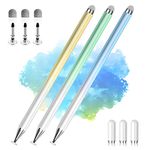 Stylus Pens for Touch Screens, 2 in 1 High Precision Universal Stylus Pen for iPad Compatible with Apple, iPhone, iPad, Android, Samsung Tablets, Phones, 3 Pack-Blue, Green, Yellow