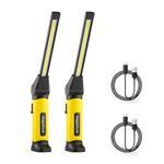 Napatyre Rechargeable Work Light, 1000 Lumens Bright LED Work Light with Magnetic Base, 120° Rotate Mechanic Light 3 Modes Magnetic Light for Car Repair Garage Emergency (2 Pack)