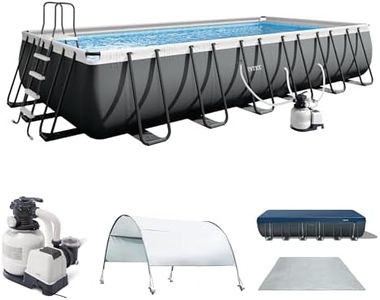 INTEX 26363EH Ultra XTR 24ft x 12ft x 52in Above Ground Swimming Pool Set with Sand Filter Pump and Protective Pool Canopy