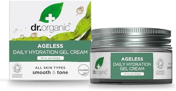 Dr Organic Gel Crema Idratante Quotidiano Anti-Età con Alghe Biologiche, Rughe, Naturale, Vegano, Senza Crudeltà, Senza Parabeni e SLS, Riciclato e Riciclabile, Certificato Biologico, 50ml